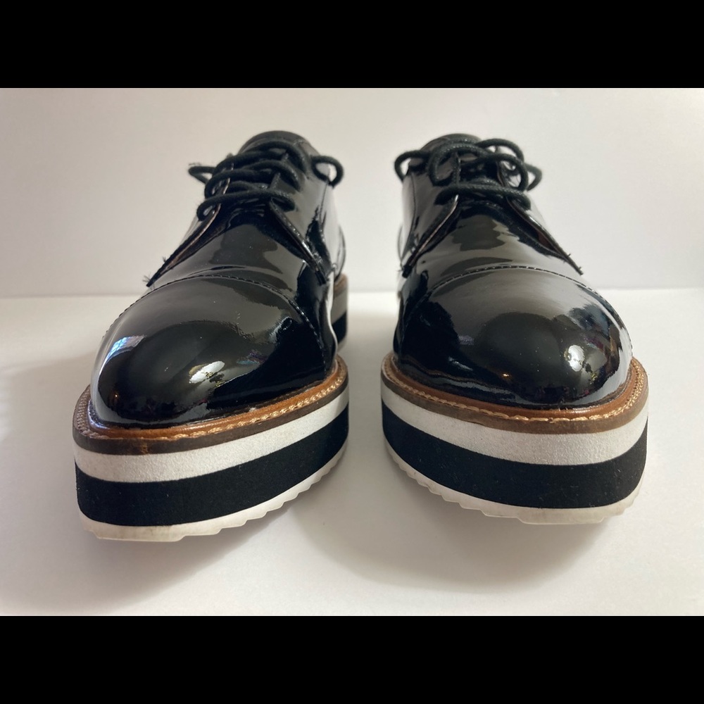 Halogen X Atlantic Pacific Womens Sz 11 Gabriela Platform Shoes Black Oxfords